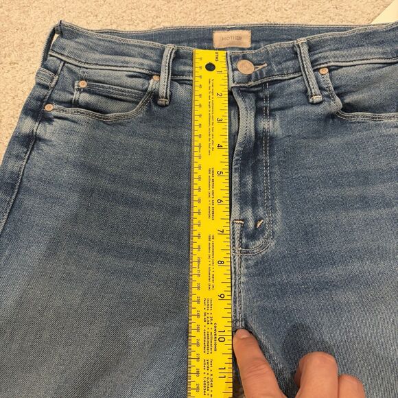 NWT MOTHER Midrise Dazzler Ankle Fray Riding The Cliffside Jeans Denim Women 26 - Picture 7 of 12